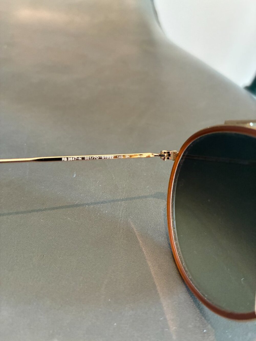 Ray Ban Round Double Bridge Sunglasses (Gold Frame) - Picture 4 of 12
